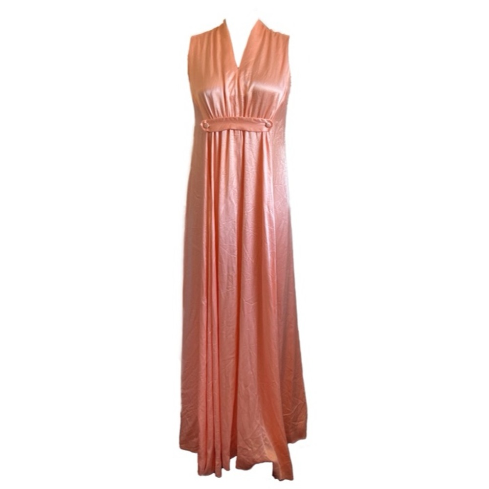 Vintage 60s 70s Peach Gown